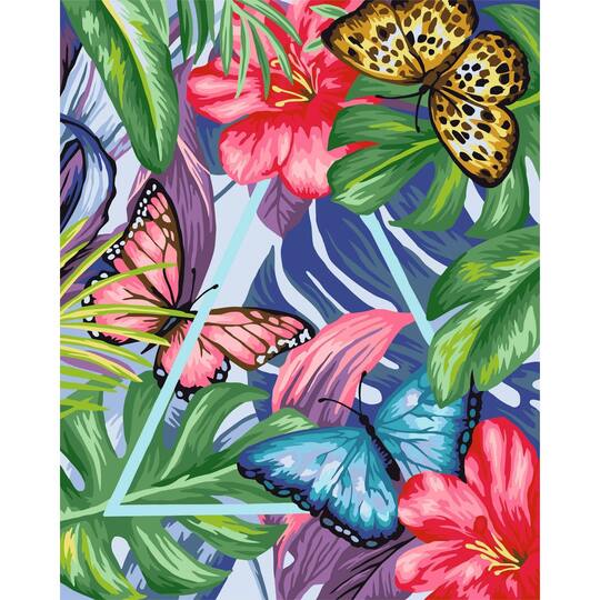 Crafting Spark Painting By Numbers Kit Celebration Tropical Composition